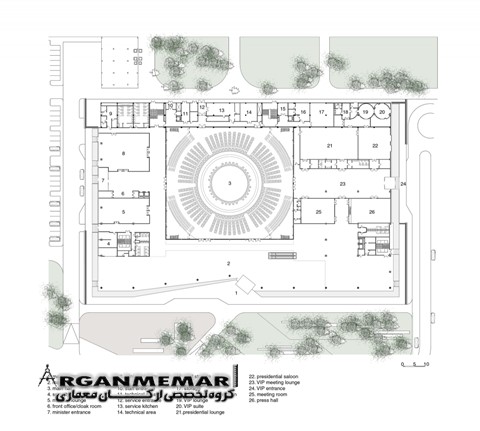 نقشه معماری مرکز کنگره ترابلس